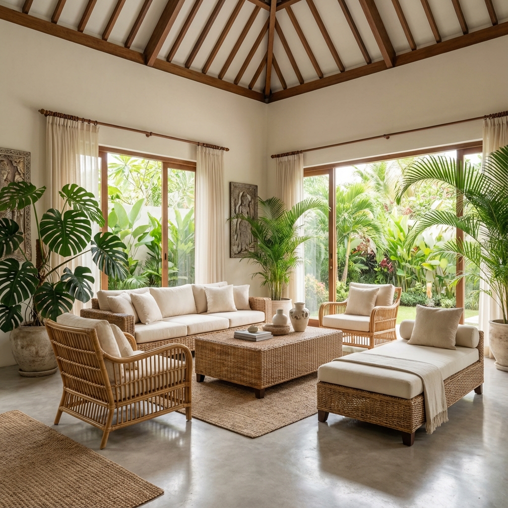 Luxury Rattan Living Room in Bali